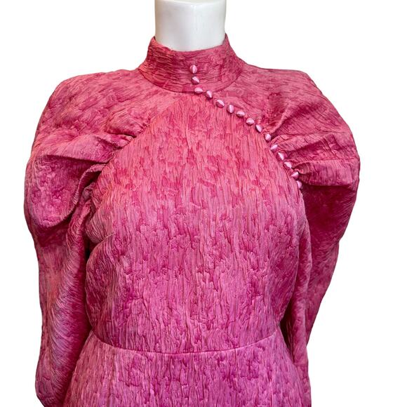 Rotate by Birger Christensen Style 1 Pink Carnation Puff Sleeve Mini Dress 36=4 - Picture 5 of 13